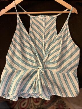 O’Neill  Striped Twist-Front V-Neck Top sz L